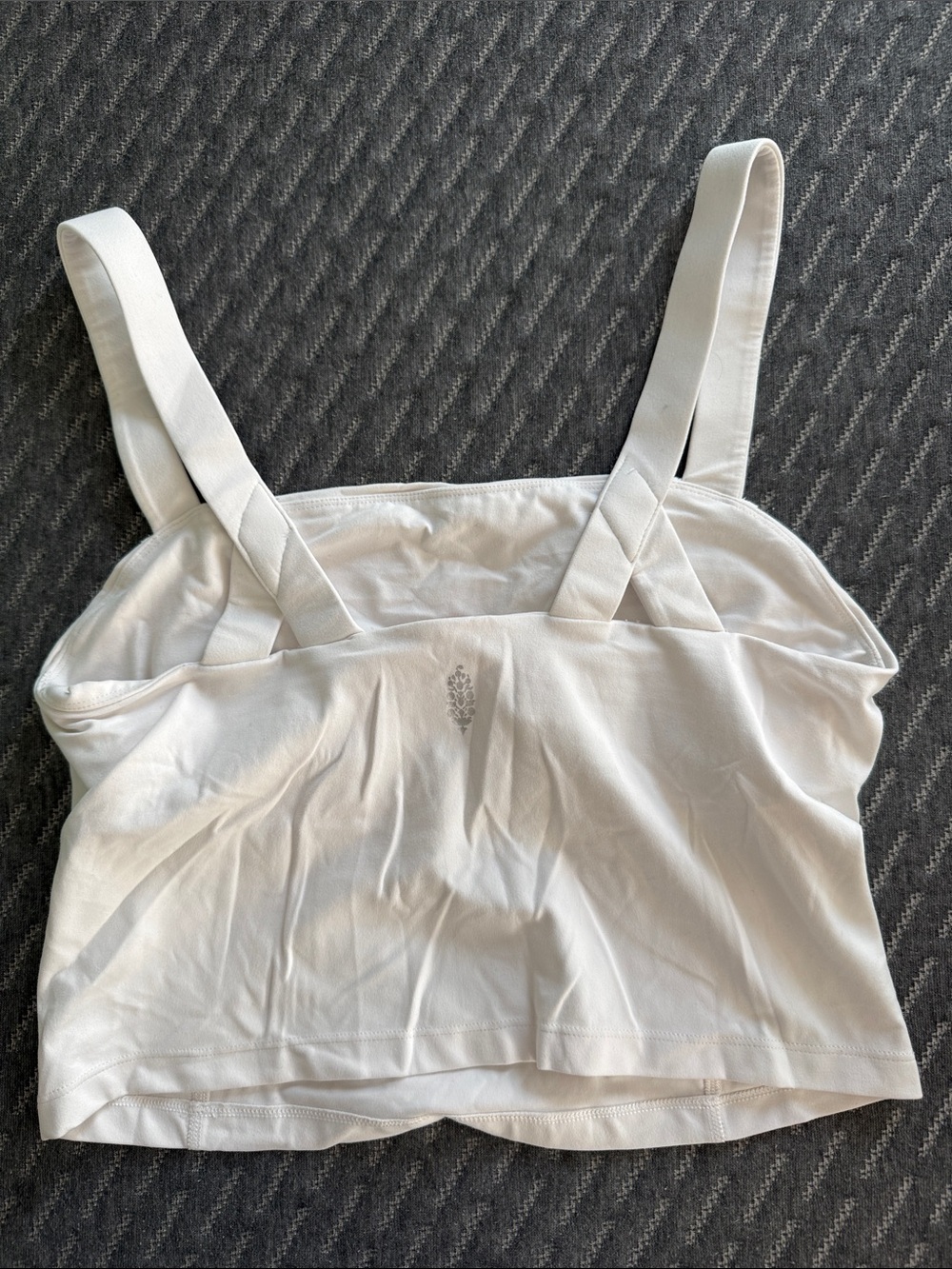 Free People White Cropped Strappy Tank